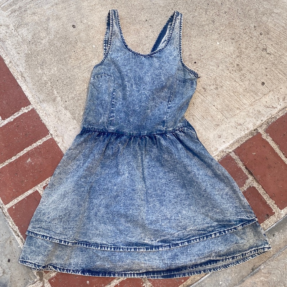 Top Shop Moto lattice acid wash dress size 4